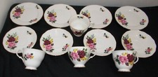 VINTAGE 12 PIECE ENGLISH GAINSBOROUGH FINE BONE CHINA TEA SET IN GOOD CONDITION