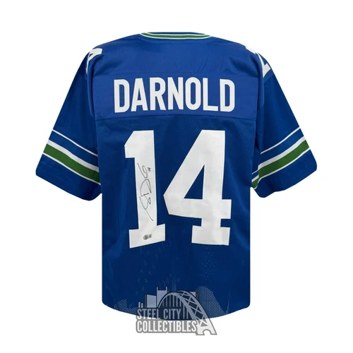 Sam Darnold Autographed Seattle Custom Blue Football Jersey - BAS