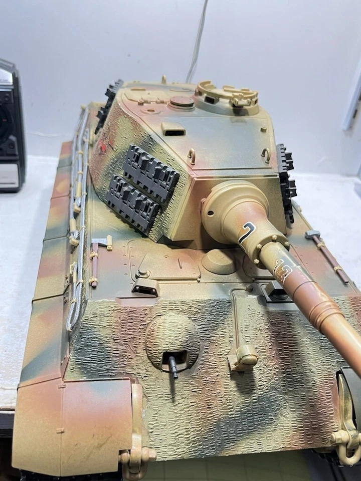 Tamiya 1/16 RC Tank King Tiger Henschel Turret Full Set Used from Japan - Image 4 of 4