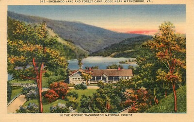 Sherando Lake Forest Camp Lodge Waynesboro Virginia Postcard
