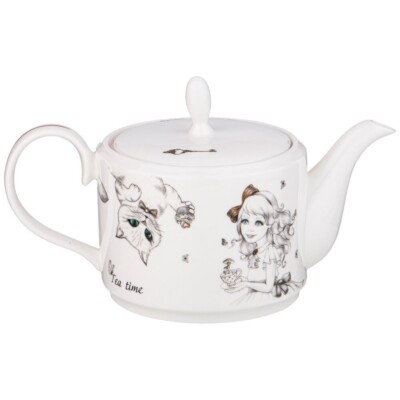 Lefard Alice in Wonderland Porcelain Teapot 34 fl oz Fine China Pot