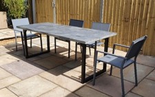 Concrete dining table with steel legs / Custom sizes  / Custom shape - Samples!