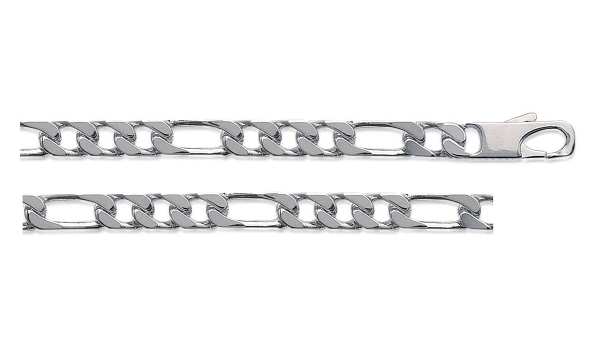 Chaîne Figaro En Argent Massif 925 – 55 Cm – Pour Homme – Neuf Avec écrin