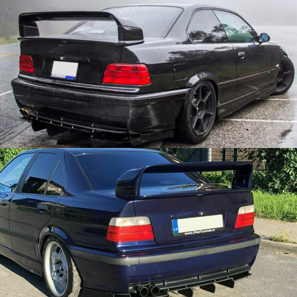 Alerón trasero negro brillante estilo LTW GT para 92-99 BMW Serie 3 E36 M3 Foto 3 de 4