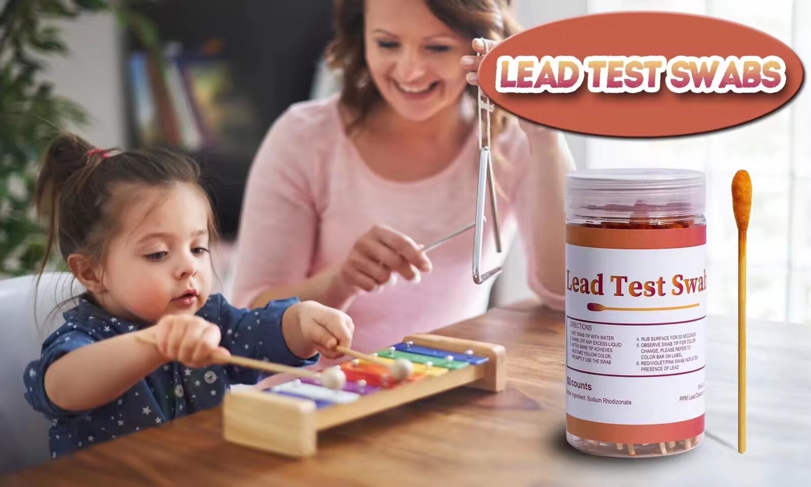 MERYDI-60pcs Lead Test Swabs - Instant Lead Test Quick Lead Paint Test Kit Home