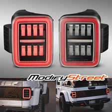 Fit 2019-2024 Jeep Gladiator JT NOVA-Series Prismatic LED Tail Lights Black-Red