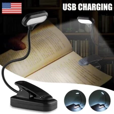 USB Rechargeable Small Table LED Reading Book Light Flexible Clip Desk Lamp USA