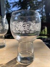Vintage Pepsi-Cola 1970’s Pedestal Drinking Glass No Chips Retro Set Of 2