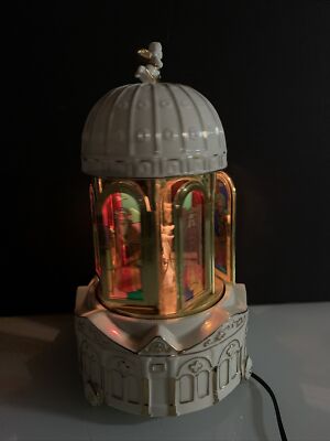 Mr Christmas Gold Label Porcelain Carillon Church Stained Glass