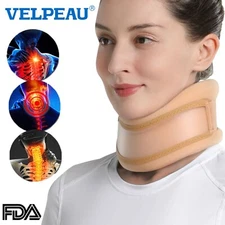 VELPEAU Neck Brace - Foam Cervical Collar for Sleeping, Relieves Spine Pressure