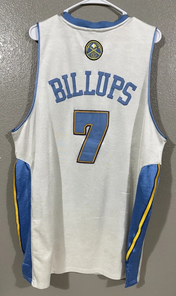 Chauncey Billups #7 Denver Nuggets Adidas Jersey Sz 54 White Blue - Image 4 of 4