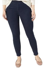 Denim & Co. Cozy Touch Denim Regular Pull-On Jeggings Dark Wash