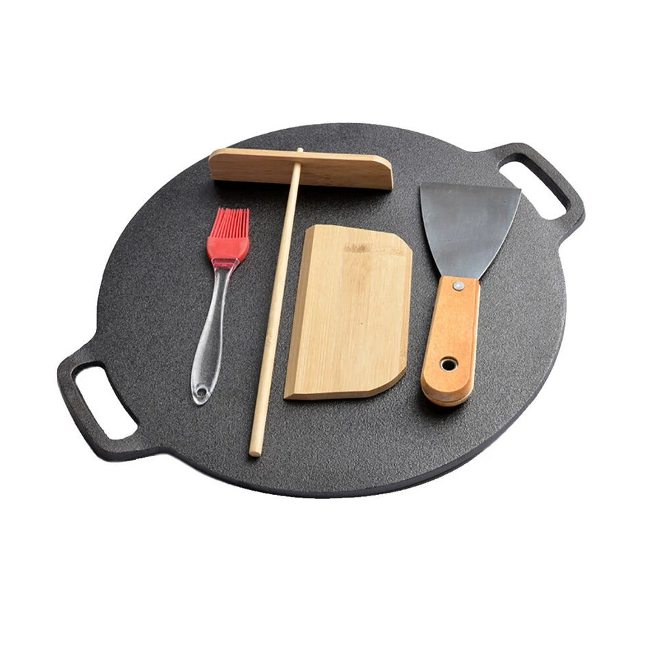 Cast Iron Pancake Pan Healthy Iron Frying Pan Uncoated Pan Egg Pancake Tool Sets - Image 4 of 4