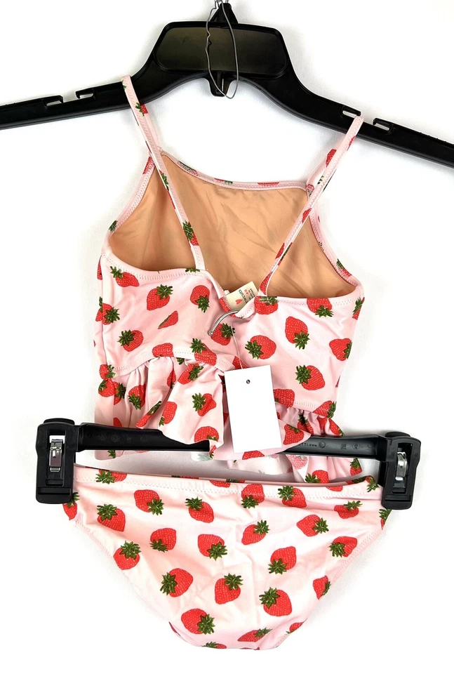Conjunto Tankini Crewcuts Niña Rosa Fresa Estampado Gráfico Talla 4-5 Foto 2 de 2