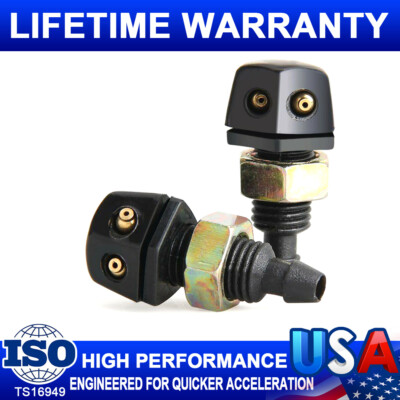 2-Pack Universal Windshield Washer Nozzles - Aluminum Front Spray Jets For Cars, SUVs, Trucks