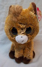 TY Beanie Boos BIG EYED BROWN HARRIET THE HORSE 6" Plush STUFFED ANIMAL NEW