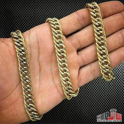 14k Gold Finish Stainless Steel Double 