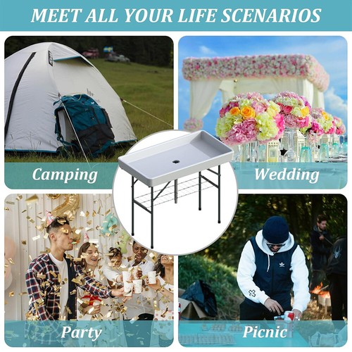 Heavy Duty Folding Camping Table Portable Fishing Cleaning for Outdoor BBQ Party - Picture 10 of 78