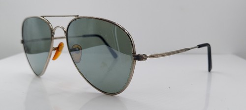 Vintage Foster Grant Silver Pilot Metal Sunglasses Frames Taiwan - Picture 2 of 9
