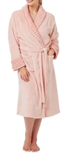 Indigo Sky Ladies Pink Winter Cosy Fleece Long Dressing Gown Robe UK Sizes 18/20