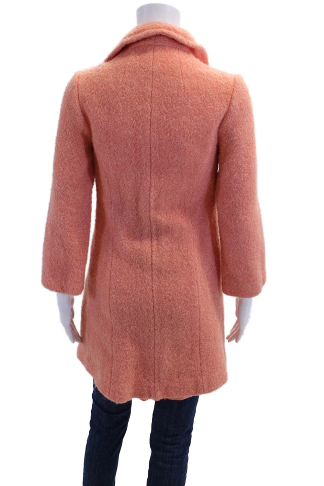 Abrigo Mirage By Bromleigh Mujer Cuello Abotonado Largo Medio Melocotón Talla S Foto 3 de 4