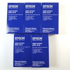 Lot Of 5 Genuine Epson ERC-43 B Black Ribbon Cartridge TM-U120 M-U110