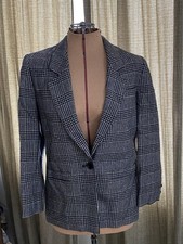 Pendleton Women's 8P Houndstooth Plaid 100 Virgin Wool Blazer Use Measurements
