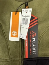 TIMBERLAND MEN'S POLARTEC MIX MEDIA FULL ZIP FLEECE TB0A6Y56 SIZE Large Green