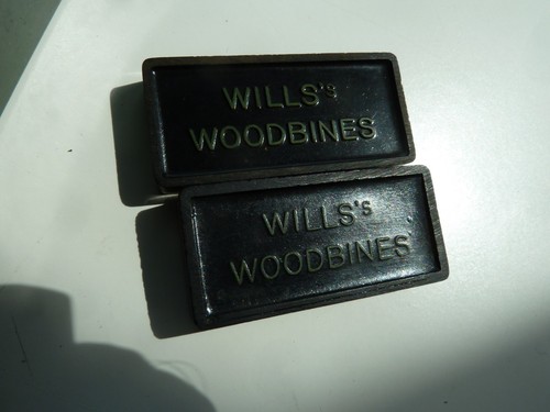 VINTAGE WILLS'S WOODBINE BLACK BAKELITE DOMINOES IN ORIGINAL METAL TIN - 1930s - Picture 3 of 4