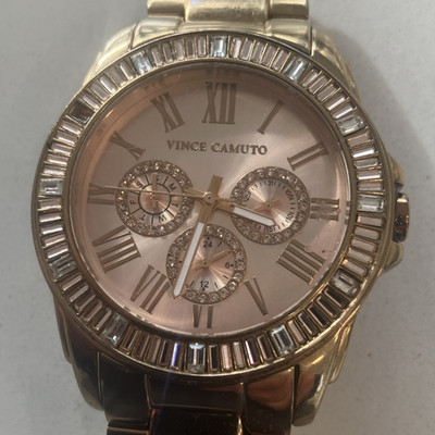 Vince Camuto Gold Stainless Steel Chronograph Quartz Women's Wristwatch 100ft
