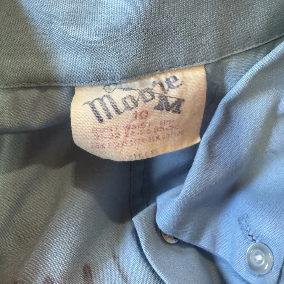 Винтажный медсестра униформа WWII синий в тонкую полоску платье Sz 10 50-х 60-х - Изображение 4 из 4