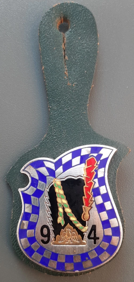 Insigne Original Ecole ABC Cavalerie Hussein Dey – Drago – Email AFN Algérie 1950-60