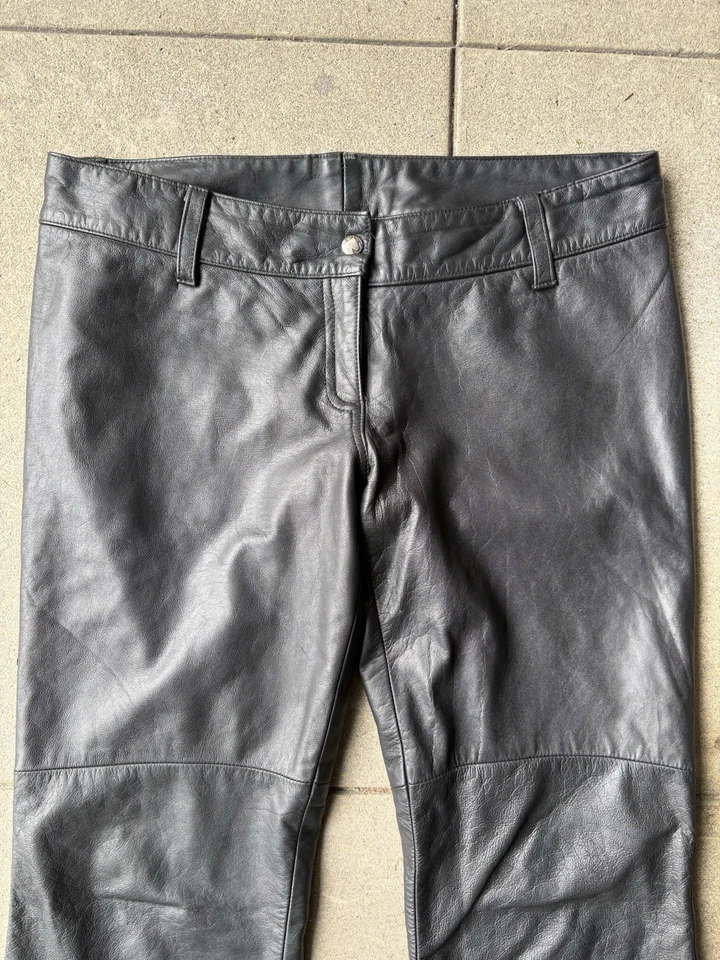 Pantalones de cuero acampanados Lip Service Ace Of Spades talla M Y2K gótico Steampunk Rick Owen Foto 2 de 4