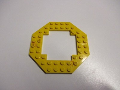 Lego Platte 10x10 octagonal Aussparung 6x6 6063 gelb ege88