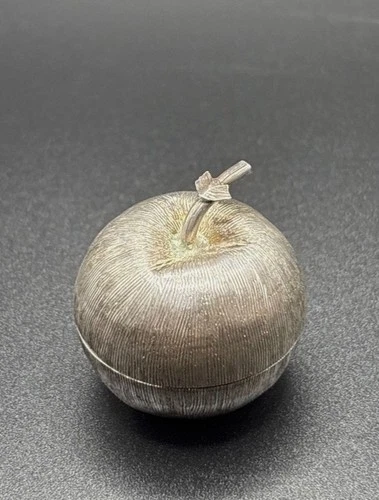 Tiffanys Mexico 925 Sterling Silver Apple Form Pill /Trinket Box