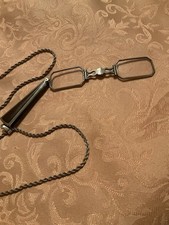 Antique Silver Folding Opera Eye Glasses Lorgnette Spectacles 1900  s Victorian