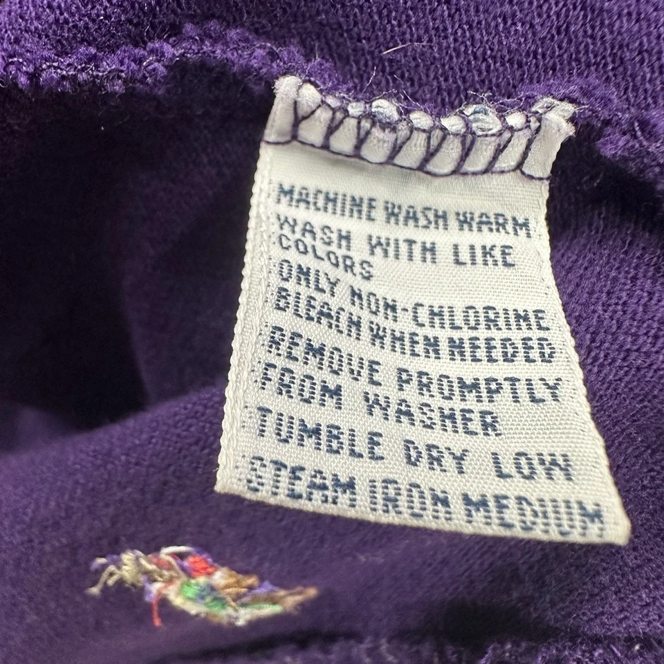 Vintage 90s Polo Ralph Lauren Men XL Purple Embroidered All Over Pony Polo Shirt - Image 4 of 4