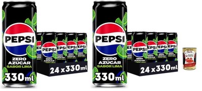 Pepsi Zero Lime, Zero Sugar, 330ml   Packung mit 48 Dosen+Polpa 400g