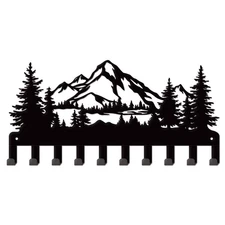 Metal Coat Racks with 10 Hooks Key Hooks for Wall Coat Rack Wall Mount Wall A...