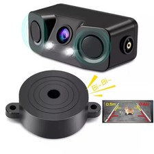 3 In 1 Car Reverse Backup Radar Rear View Camera W/2pcs Parking Radar Sensor