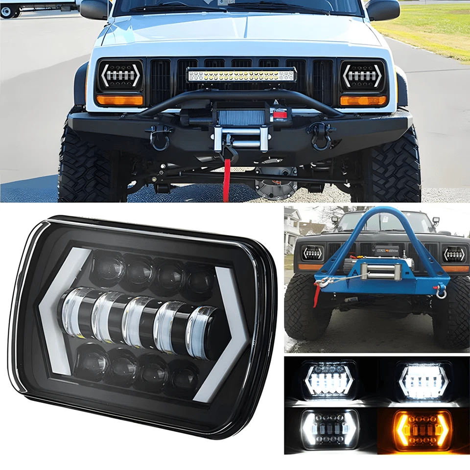 Par de faros LED H4 bombilla de enchufe DRL para camioneta Mazda B2000 B2200 B2600 1986-1993 Foto 3 de 4