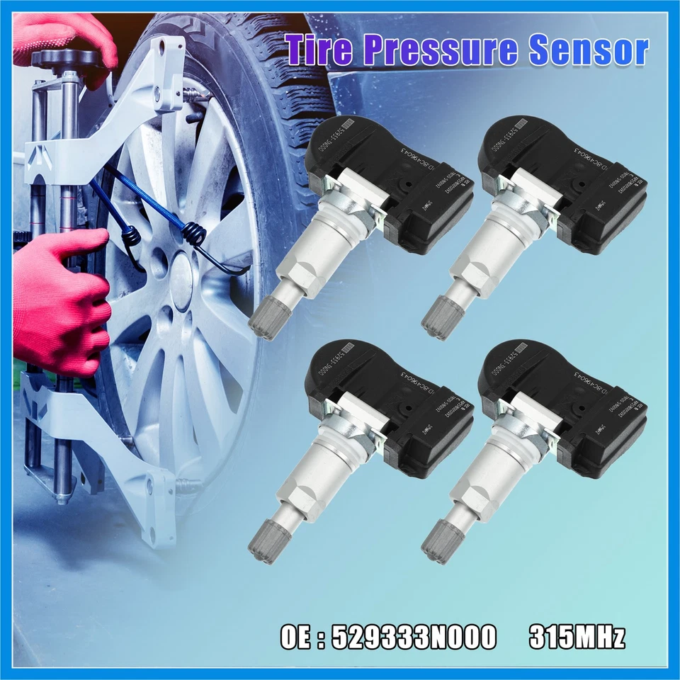 4 Pcs 529333N000 Tire Pressure Sensor TPMS 315MHz for Hyundai Elantra Santa Fe - Image 2 of 4