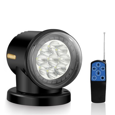 Remote LED Search Lights for Truck, Auto-Reset 360 Rotating Spot Light for Tr...