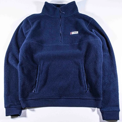 Rhoback Summit Sherpa Fleece Pullover Mens Medium 1/4 Zip Jacket Pile Navy - product listing photo