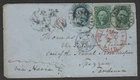 (FP) Sc 24, 35 Pair 1860 Cover Philadelphia to Naval Storekeeper Sardinia Italy