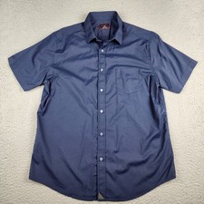 Untuckit Shirt Mens Large Blue Gironde Slim Fit Short Sleeve Button Up Casual