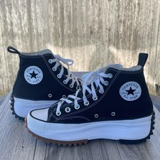 Converse Run Star Hike Shoes Men 8 Black White Platform High Top Sneaker 166800C