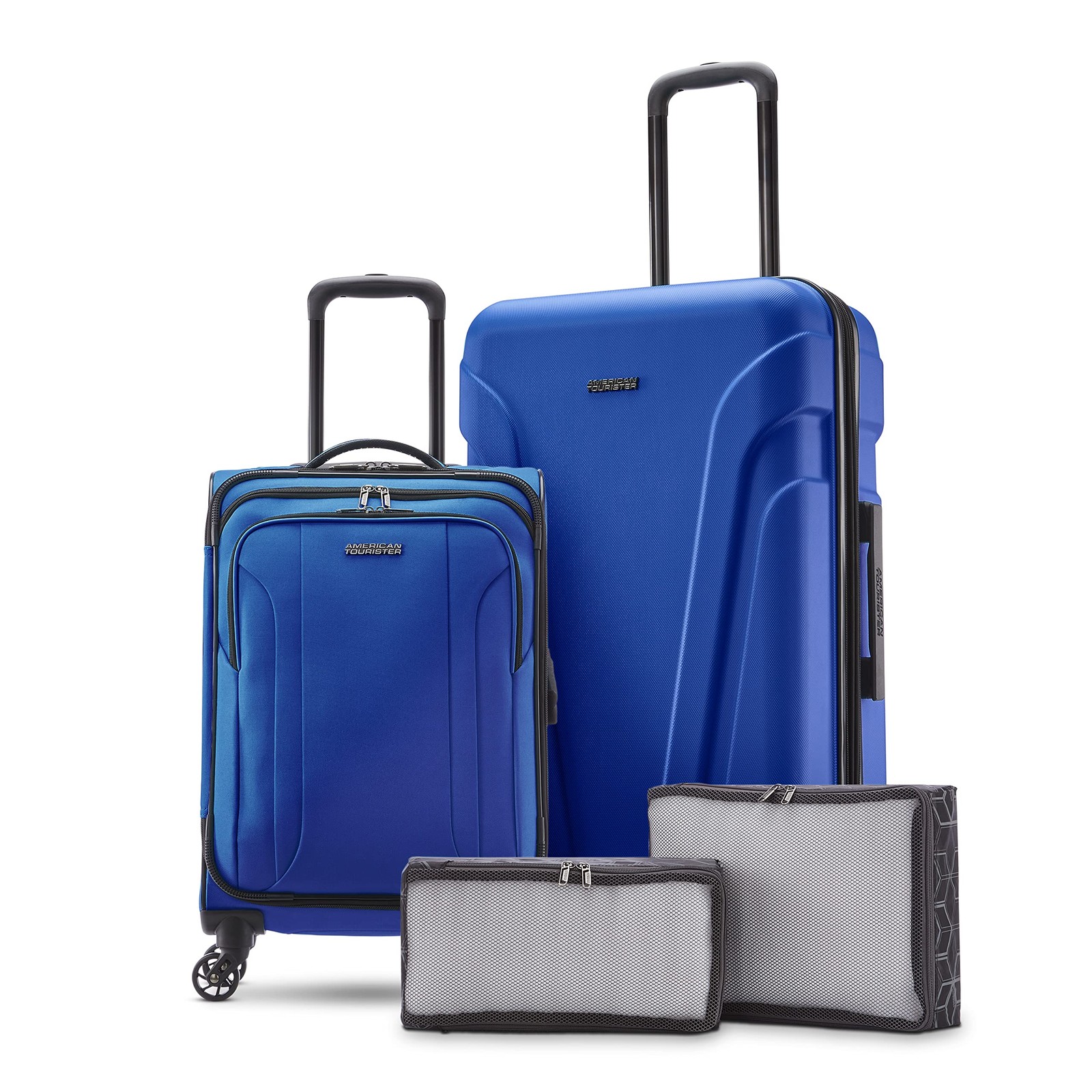 American Tourister Troupe Hardside and Softside Travel System Blue 4 PC SET U11