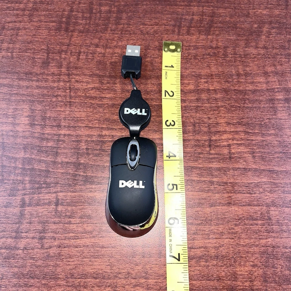 Dell Optical Retractable Mini USB Corded Wired Mouse for Notebook Laptop - Image 2 of 4