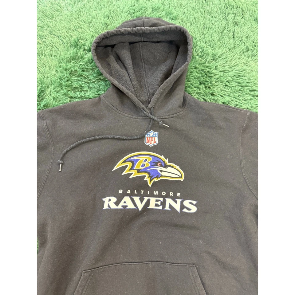 Sudadera con Capucha Baltimore Ravens Negra Reebok Talla Mediana Unisex Foto 2 de 4